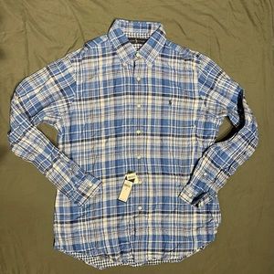 Light Blue Long Sleeve Polo Button Down